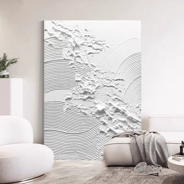 White Texture Plaster Painting #FS37