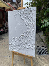 White Texture Plaster Painting #FS39