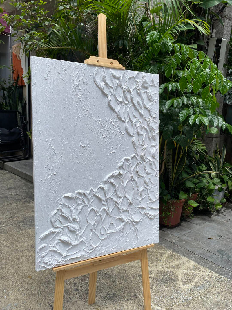 White Texture Plaster Painting #FS39