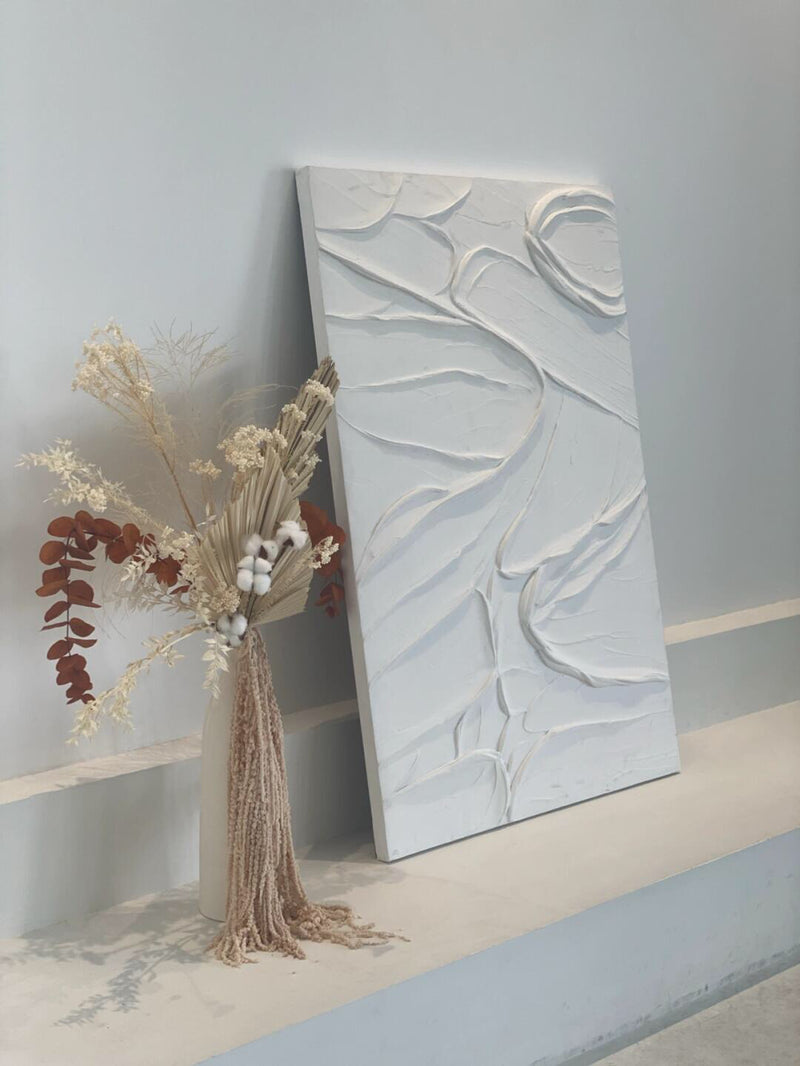 White Texture Plaster Painting #FS40