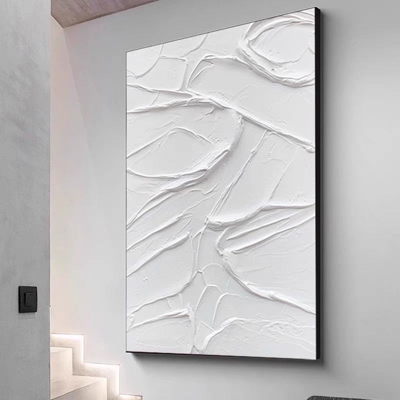 White Texture Plaster Painting #FS40