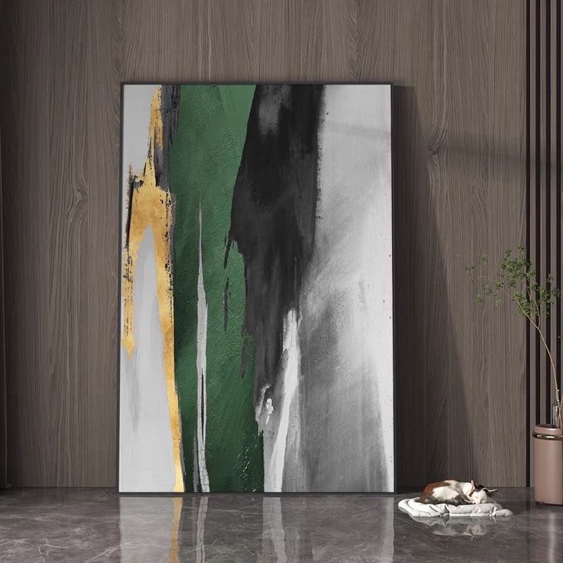 MODERN GREEN ABSTRACT ART #CB46