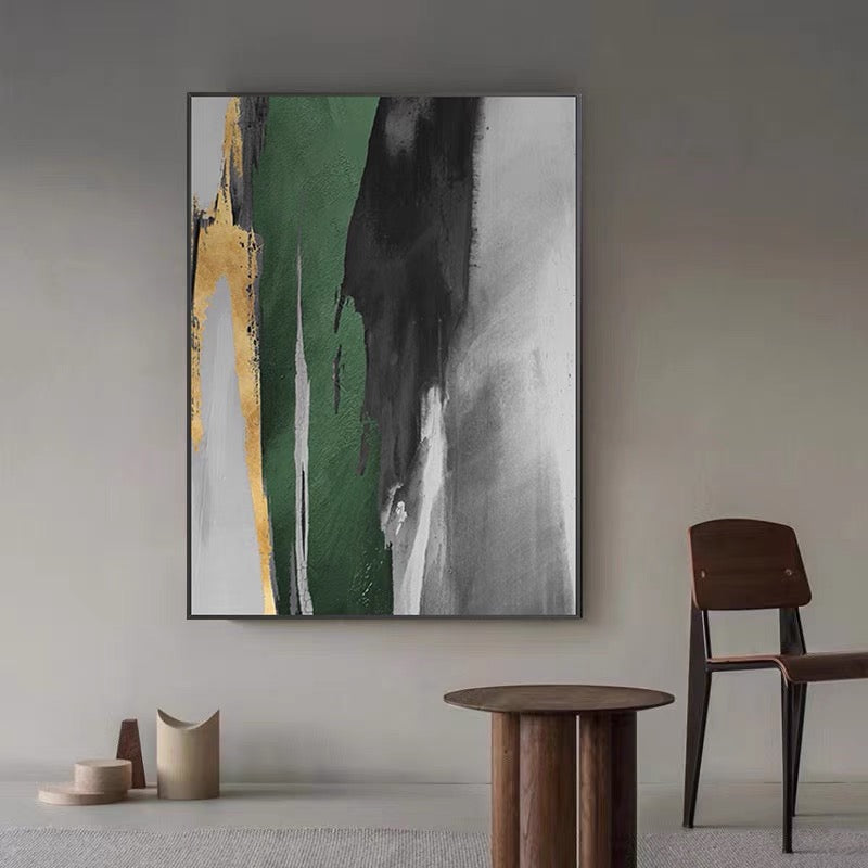 MODERN GREEN ABSTRACT ART #CB46