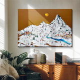 Winter Skiing 3D Texture Plaster Art #CC44