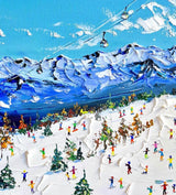 Winter Skiing 3D Texture Plaster Art #CC45