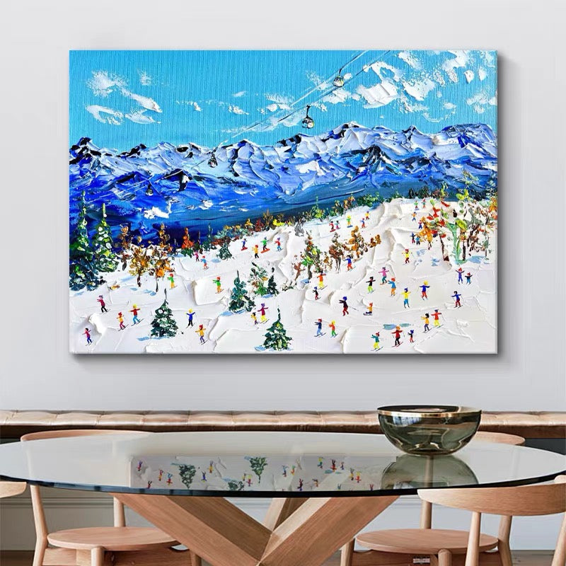 Winter Skiing 3D Texture Plaster Art #CC45