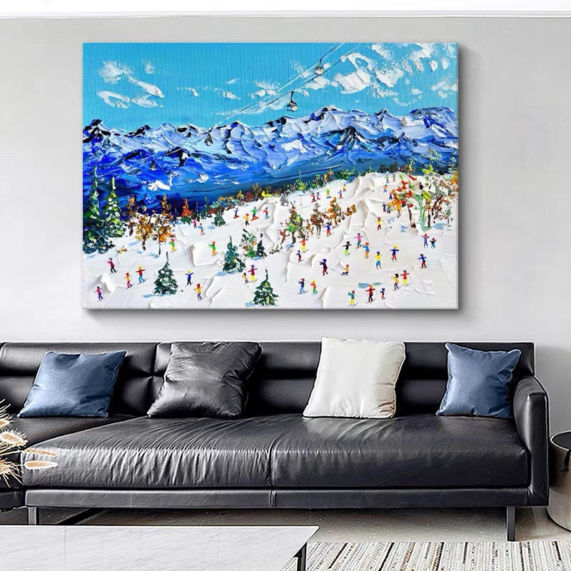 Winter Skiing 3D Texture Plaster Art #CC45