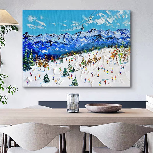 Winter Skiing 3D Texture Plaster Art #CC45