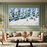 Winter Skiing 3D Texture Plaster Art #CC46