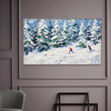 Winter Skiing 3D Texture Plaster Art #CC46