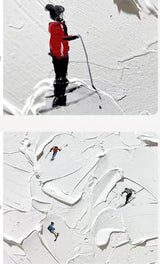 Winter Skiing 3D Texture Plaster Art #CC47