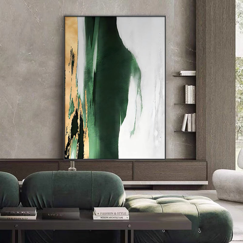 MODERN GREEN ABSTRACT ART #CB44