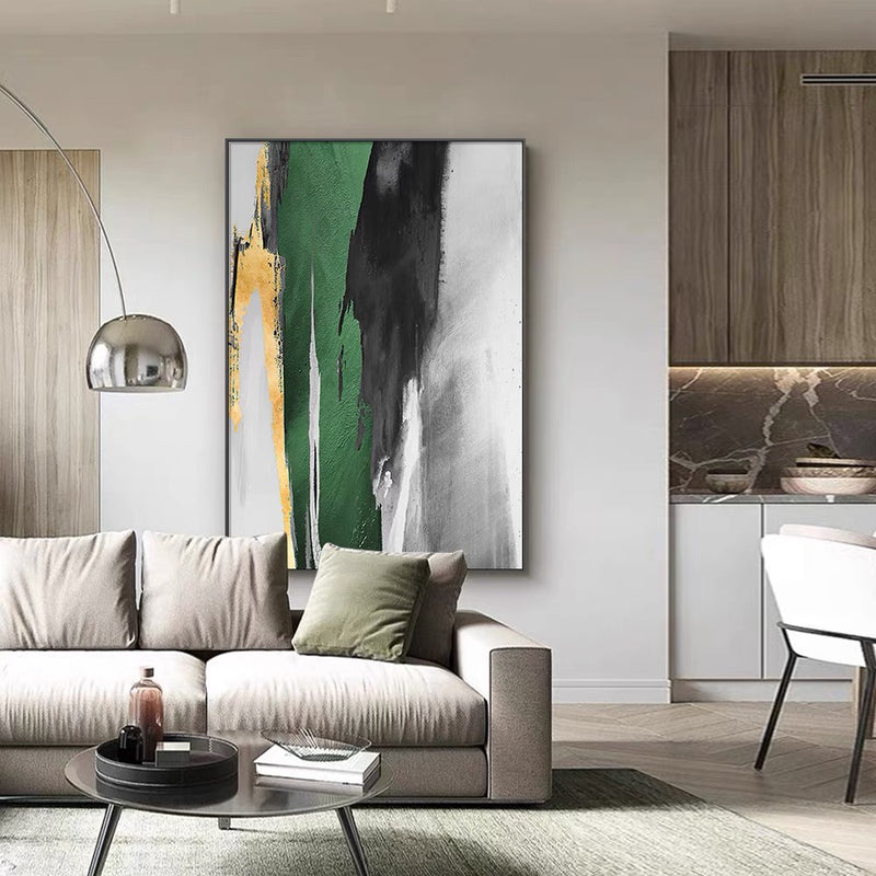 MODERN GREEN ABSTRACT ART #CB46