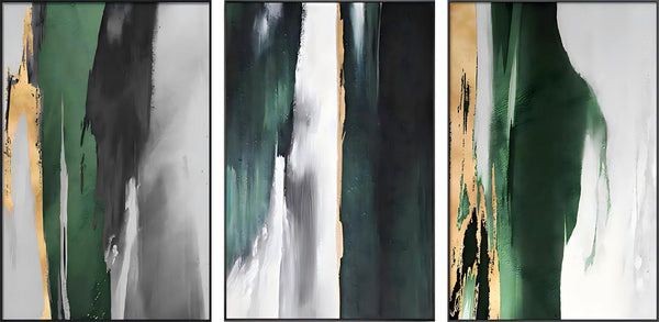 GREEN ABSTRACT (SET OF 3) ART #CB47