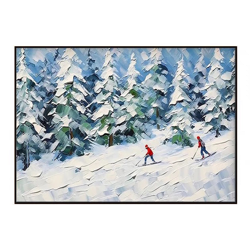 Winter Skiing 3D Texture Plaster Art #CC46