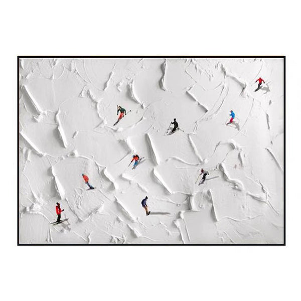 Winter Skiing 3D Texture Plaster Art #CC47