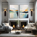 Abstract Landscape (Set Of 2) Art ＃CB75