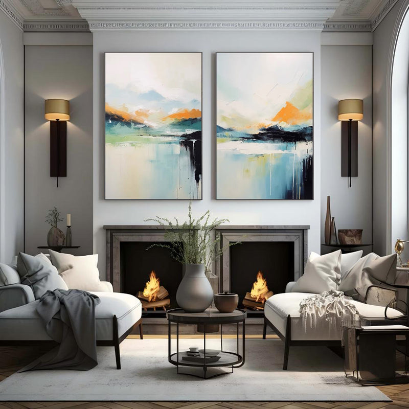 Abstract Landscape (Set Of 2) Art ＃CB75