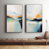 Abstract Landscape (Set Of 2) Art ＃CB75