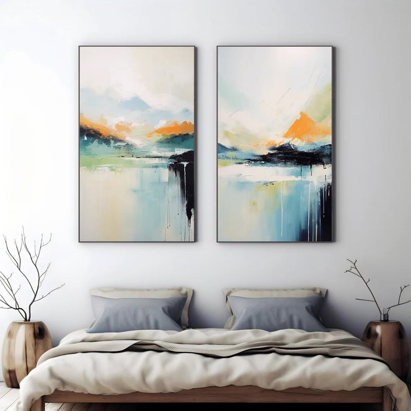 Abstract Landscape (Set Of 2) Art ＃CB75