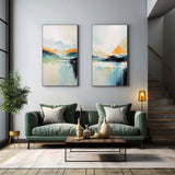 Abstract Landscape (Set Of 2) Art ＃CB75