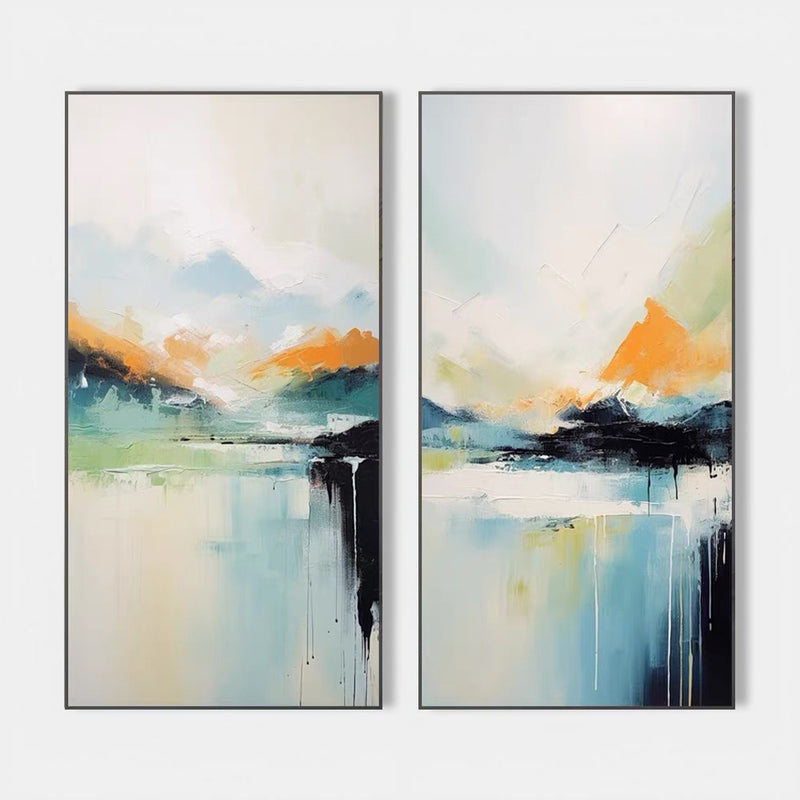 Abstract Landscape (Set Of 2) Art ＃CB75